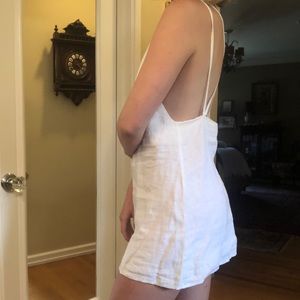 Reformation White Strappy Linen Dress